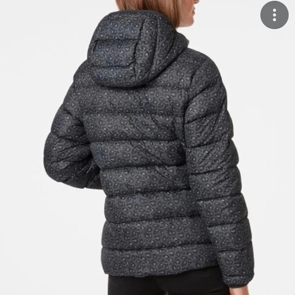 Helly Hansen sz M Ebony Leopard Svalbard down zip up puffer hooded great… - Picture 3 of 16